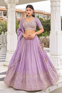 Picture of  Ethnic Silk Designer Indo-Western Lehenga Choli for Engagement and Reception