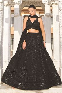 Picture of  Smashing Georgette Designer Indo-Western Lehenga Choli for Sangeet and Parties