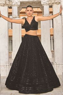 Picture of  Smashing Georgette Designer Indo-Western Lehenga Choli for Sangeet and Parties