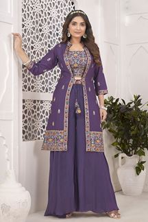 Picture of  Appealing Lavender Designer Palazzo Suit for Engagement and Reception