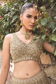 Picture of  Spectacular Georgette Designer Indo-Western Lehenga Choli for Engagement and Reception