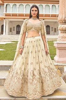 Picture of  Outstanding Silk Designer Bridal Lehenga Choli for Wedding and Reception