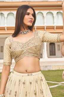 Picture of  Outstanding Silk Designer Bridal Lehenga Choli for Wedding and Reception
