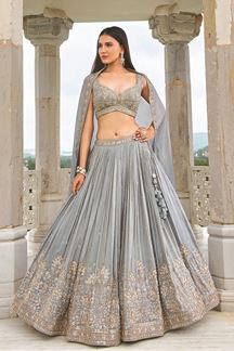 Picture of  Bollywood Silk Designer Indo-Western Lehenga Choli for Engagement and Reception