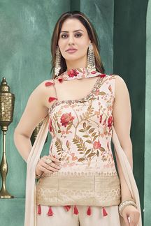 Picture of  Impressive Peach Designer Palazzo Suit for Engagement and Reception
