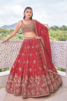 Picture of  Dazzling Tissue Designer Indo-Western Lehenga Choli for Wedding and Reception