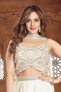 Picture of  Divine Ivory Designer Indo-Western Suit  for Engagement and Reception