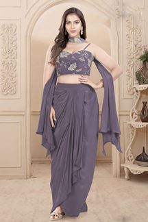 Picture of  Classy Lavender Designer Indo-Western Suiti for Engagement and Reception