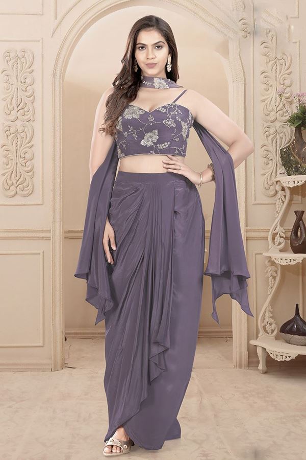 Picture of  Classy Lavender Designer Indo-Western Suiti for Engagement and Reception