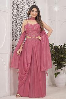 Picture of  Smashing Pink Designer Indo-Western Suit for Engagement and Reception