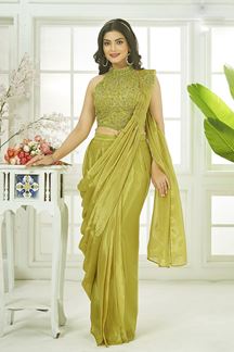 Picture of  Charismatic Silk Designer Saree for Haldi, Engagement, and Reception
