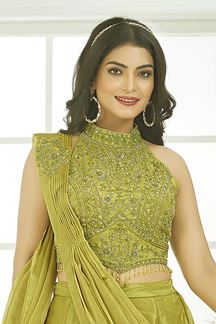 Picture of  Charismatic Silk Designer Saree for Haldi, Engagement, and Reception