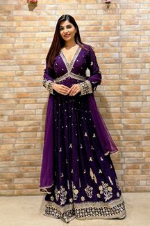 Picture of  Flawless Faux Georgette Designer Anarkali Suit for Wedding, Reception, and Sangeet