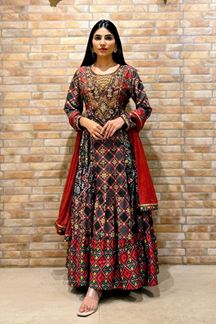 Picture of  Smashing Cotton Designer Anarkali Suit for Reception, Sangeet, and Parties