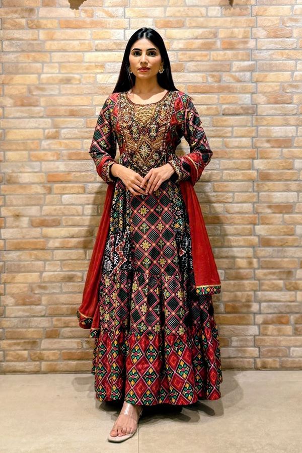 Picture of  Smashing Cotton Designer Anarkali Suit for Reception, Sangeet, and Parties