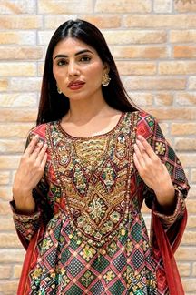 Picture of  Smashing Cotton Designer Anarkali Suit for Reception, Sangeet, and Parties