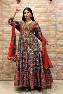 Picture of  Smashing Cotton Designer Anarkali Suit for Reception, Sangeet, and Parties