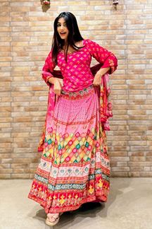 Picture of  Outstanding Silk Designer Anarkali Suit for Wedding, Reception, and Sangeet
