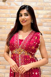 Picture of  Stunning Silk Designer Palazzo Suit for Reception, Sangeet, and Parties