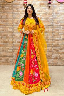 Picture of  Striking Cotton Designer Anarkali Suit for Wedding, Reception, and Sangeet